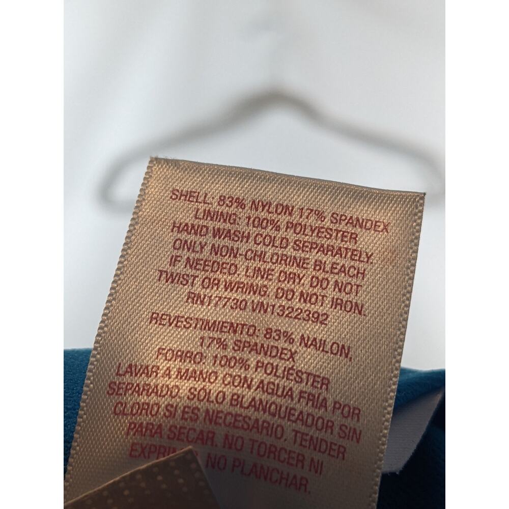 Triangle Bikini Top Ribbed Plunge Bralette Xhilaration Blue XS Swimsuit Back Tie - Picture 5 of 7